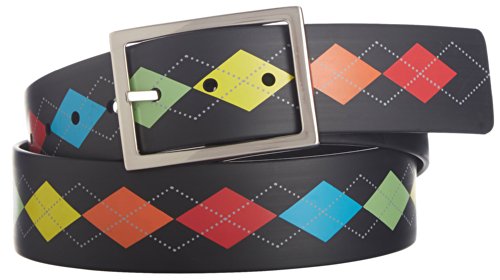 PGA Tour Reversible Silicone Golf Belt - Black/Argyle or Black