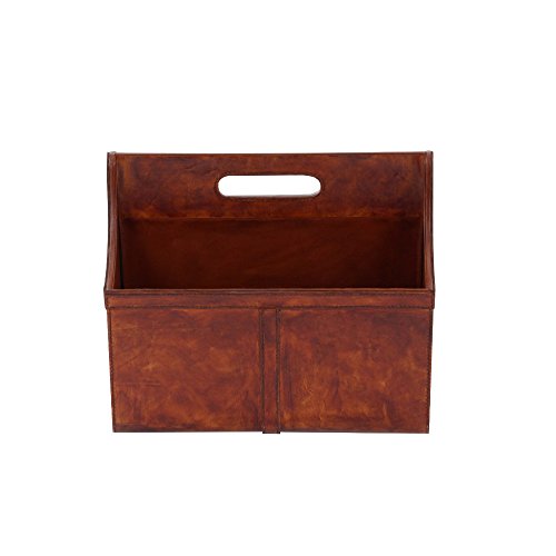 Algopix Similar Product 4 - Benzara Dark Brown Wooden Leather