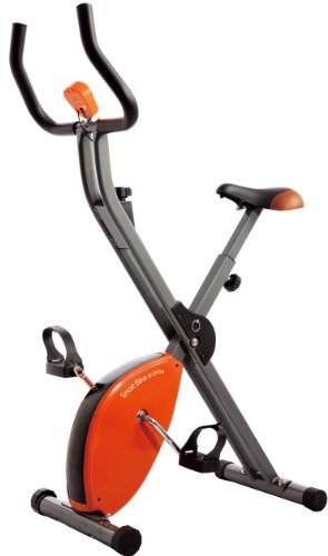 Starshaper - Bicicleta estática plegable (89 x 43 x 114 cm), color naranja, gris y negro