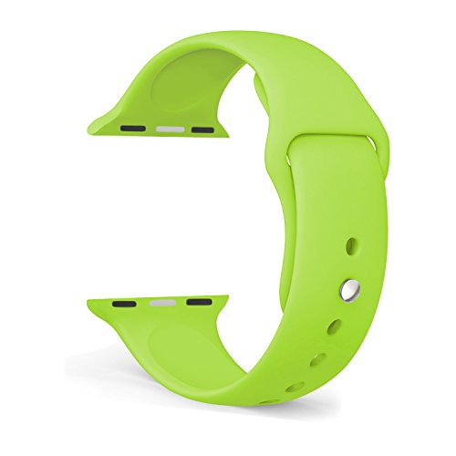 FanTEK Soft Silicone Sport Style Replacement iwatch Strap for Apple Wrist Watch 38mm Models - Small/Medium - Green