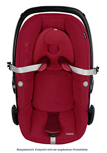 Maxi-Cosi Babyschale Pebble, bis ca. 12 Monate (0-13 kg), ISOFIX-Installation mit Maxi-Cosi Basisstation (separat erhältlich), Innovatives Gurtsystem erleichtert An- und Abschnallen, black crystal -