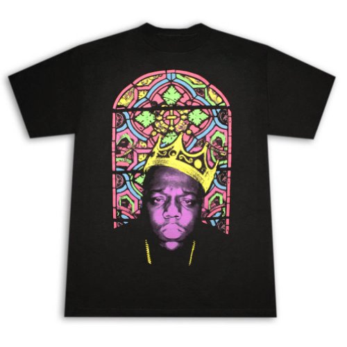 Notorious BIG Biggie Crown Stained Glass Mens Tee