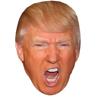 Donald Trump (Shouting) Celebrity Mask, Cardboard Face and Fancy Dress Mask