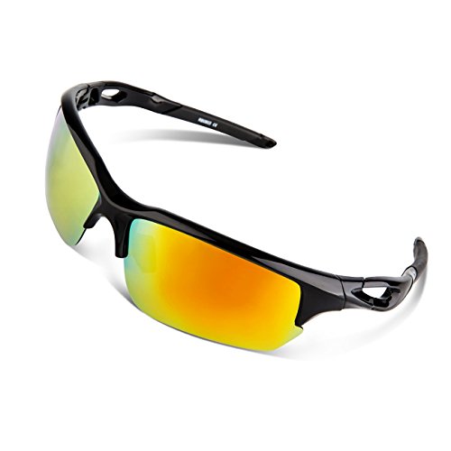RIVBOS Polarized Sports Sunglasses Glasses for Men Women Tr90 Unbreakable Frame with Case for Cycling Baseball Running Rb803