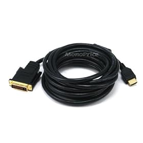 Monoprice 15ft 28AWG HDMI® to M1-D (P&D) Cable - Black