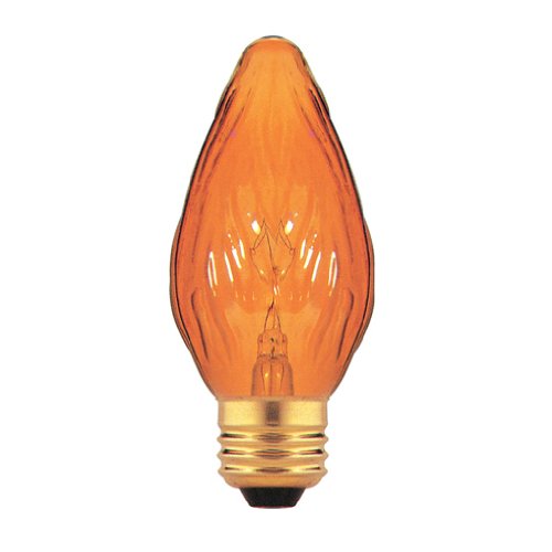 Bulbrite 40F15A 40W Fiesta Style Chandelier Bulb, Medium Base, Amber