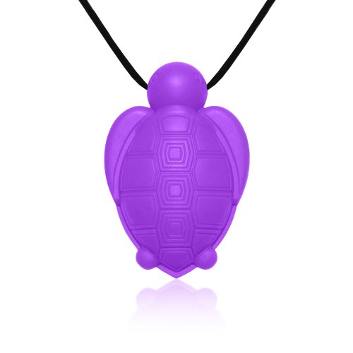Siliconies Turtle Pendant - Silicone Necklace (Teething/Nursing/Sensory) (Purple)