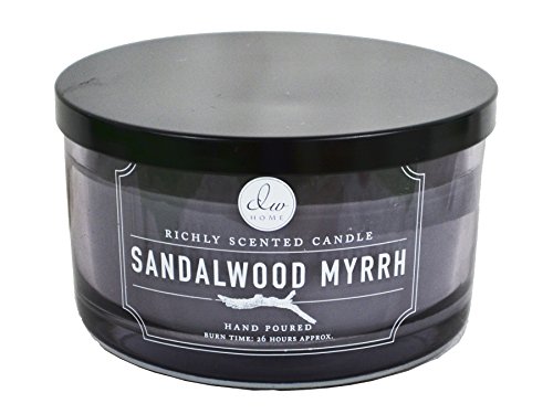 Decorware Richly Scented Sandalwood Myrrh 3-wick Candle in Glass 13.3 Oz Dw Home up to 26 Hour Burn Time