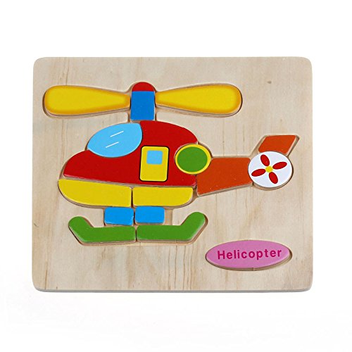Dreaman Wooden Helicopter Puzzle Educational Developmental Baby Kids Training Toy