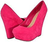 Breckelles Cilo-01 Hot Pink Women Wedge Pumps