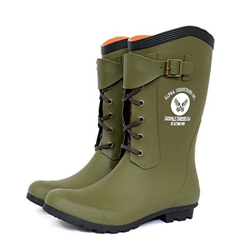 ALPHA アルファ レインブーツ メンズ 長靴 ラバーブーツ シューズ レースアップ AF-R4000a M