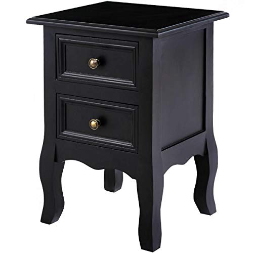 Algopix Similar Product 5 - Giantex Nightstand Wooden Frame W 2