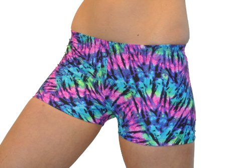 Neon Tie Dye Spandex Shorts Inseam in 3 Lengths