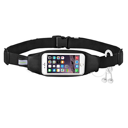 Running Belt Waist Pack, Mercase Outdoor Sweatproof Reflective Sports Waist Belt Bag with Transparent Touch Screen Window for iPhone 6S/6/6 Plus Samsung S7 Smartphones