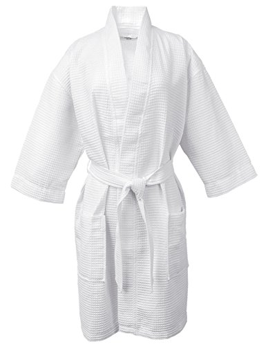 Thigh Lenght Waffle Kimono Robe