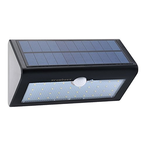 Trekbest Solar Motion Sensor Light - 38 LED Waterproof Wireless Solar Powered Wall Light Wall Sconces with 4 Intelligent Modes, Dusk/Dawn Auto On/Off for Patio Deck Yard Driveway