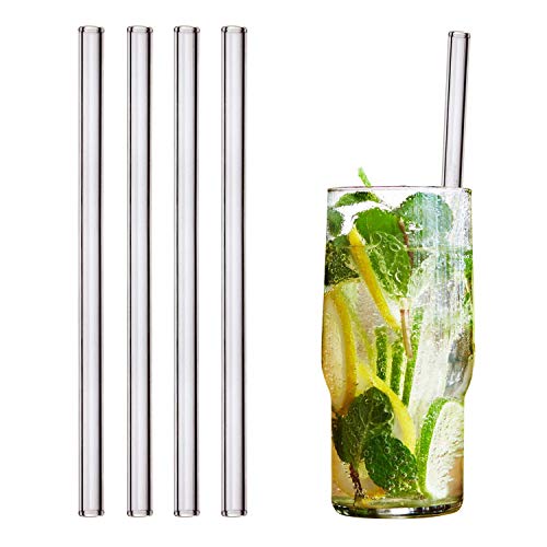 Algopix Similar Product 8 - HALM Glass Straws  4 Reusable Drinking