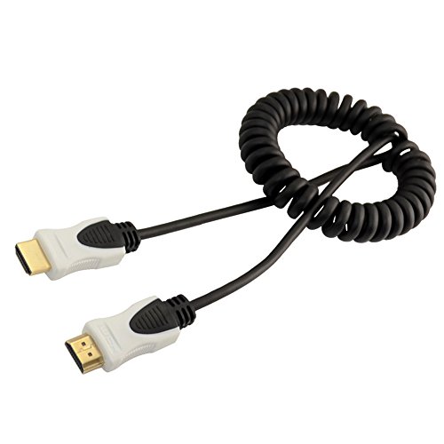 

2M 6.5FT Premium High Speed HDMI Spiral Coiled Cable V1.4 1080p 3D Support Black