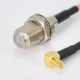 DHT-RF coaxial coax cable F female to MCX male right angle 50CM