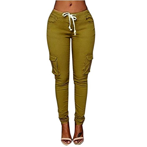 Casual Solid Stretch Drawstring Skinny Pants For Women Trousers