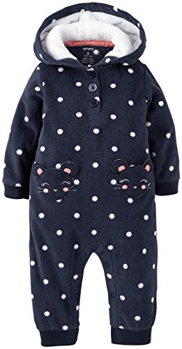 Carter's Baby Girls' Fleece Hooded Romper (Baby) - Mouse