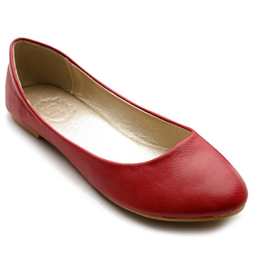 Ollio Women's Shoe Ballet Basic Light Comfort Low Heel Flat