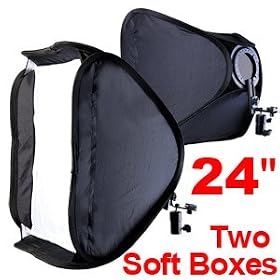 2 Pcs 24x24 Soft Box For Photo Studio Flash Light Speedlight Kit 60x60cm Softbox