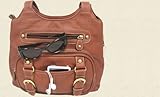 Concealed Carry Purse - Tan Leather CCW Locking Gun Bag -Left and Right-hand Draw