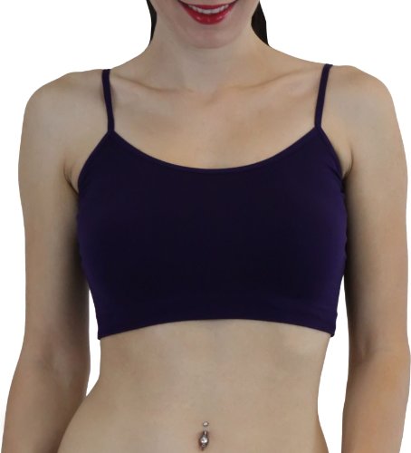 ToBeInStyle Women's Spaghetti Sports Tank Top Bralette w/o Padding or Underwire