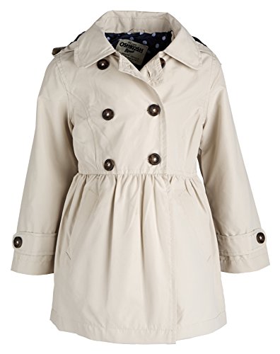 

Osh Kosh Little Girls Double Breasted Hooded Dressy Waisted Spring Trenchcoat