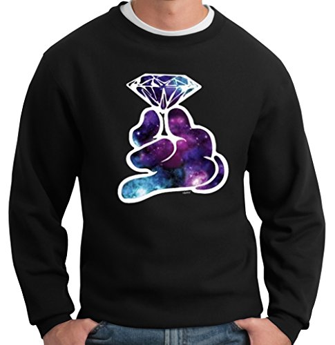 BeWild Brand ® - Galaxy Cartoon Hand Holding Diamond Crewneck Sweatshirt #1718-PS