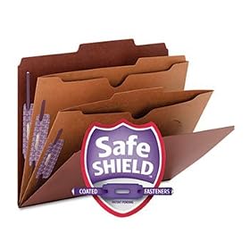 Smead 14079 - Pressboard Folders with Two Pocket Dividers, Letter, Six-Section, Red, 10/Box-SMD14079