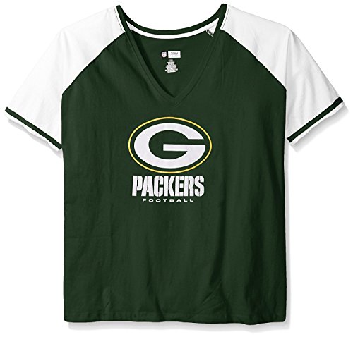 NFL Women's Plus Size Deep Vee Raglan Tee