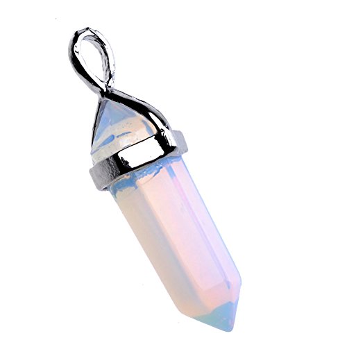 Ayliss® Quartz Crystal Healing Point Chakra Cut Gemstone Pendant for Necklace (Opalite)