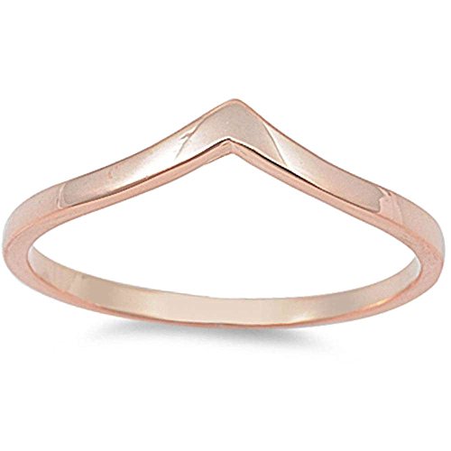 Rose Gold Plated New Design Fashion .925 Sterling Silver Ring Sizes 3-12