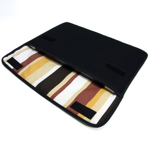 suono ハンドメイド MacBook Air ケース 11インチ用：FILO（ブラック・ブラウンストライプ）