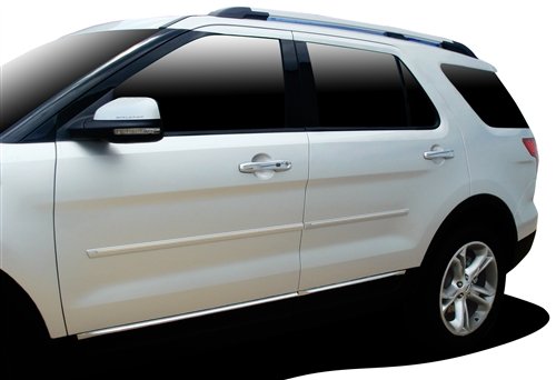 

2011-2013 Ford Explorer Body Side Moldings (Dark Blue Pearl DX) with Chrome Insert
