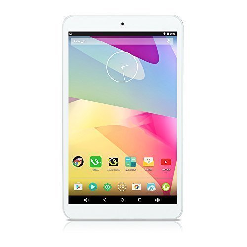 iRULU eXpro X1s 8 Inch Google Android 5.1 Lollipop Tablet PC, A64 64bit Quad Core, IPS Multi-touch Screen, 1280*800 Resolution, 16 GB Nand Flash, Plastic Rear (White Front White Back)