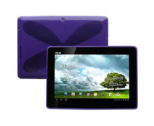 iShoppingdeals - for ASUS Transformer TF300 / TF300T 10.1-INCH Tablet TPU Rubber Shell Skin Cover Case, Purple