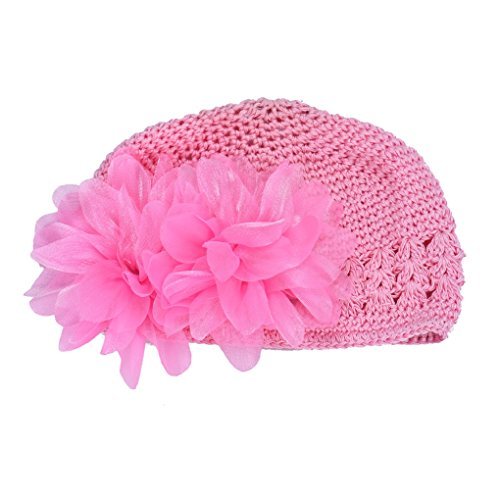 FEITONG(TM) Lovely Cute Flower Toddlers Infant Baby Girl Lace Hair Band Headband Headwear Hat Crochet (Pink)