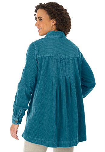 

Woman Within Women's Plus Size Plush Pleated Corduroy Jacket
