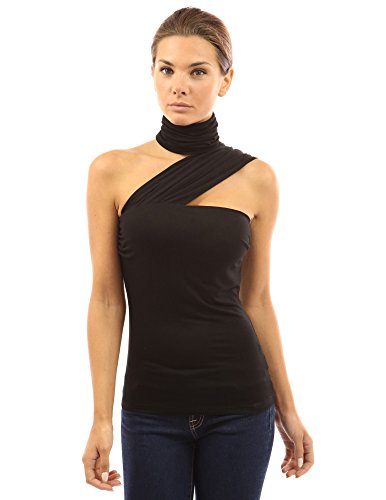 PattyBoutik Women's Diagonal One Shoulder Neck Warmer Top