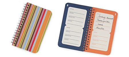 Password Reminder Notebook