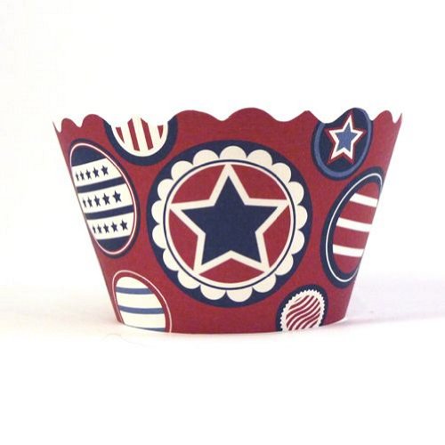 

Patriotic Stars and Stripes Cupcake Wrappers - pack of 24