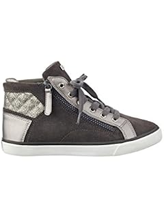 GUESS Gilby High-Top Glitter Sneakers - Dark Grey Suede