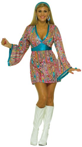 Forum Novelties Women's 60's Revolution Wild Swirl Go-Go Costume, Multi, X-Small/Small