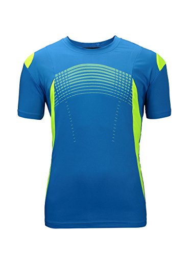Men's Sport Running Moisture-wicking Short-sleeve Crew T-shirt Blue X-Large
