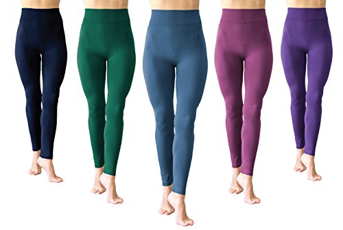 NOTOE Solid Color Seamless Legging with 3 Inch Height Waist Band