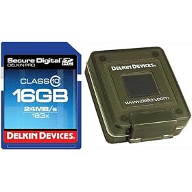 Delkin 16 GB Secure Digital (SD) PRO Class 10 163X Memory Card With Combat Card Case