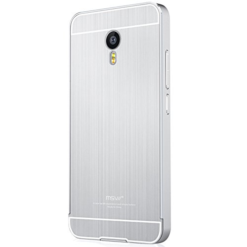 Plata Aluminum Bumper Funda PC Back Case y Protector de Pantalla Para Meizu m2 note / Blue Charm Note2 (no...